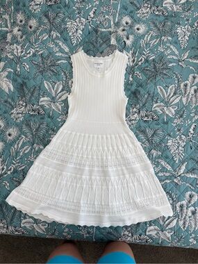 NWT White Knit Sleeveless Fit & Flare women’s  Dress